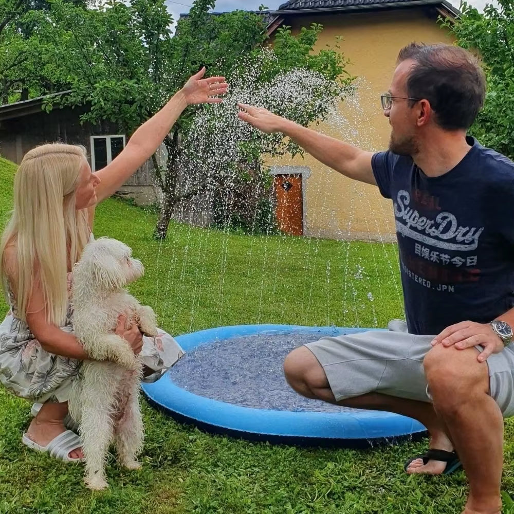 100-200Cm Pet Sprinkler Pad Play Cooling Mat Swimming Pool Inflatable Water Spray Pad Mat Tub Summer Cool Dog Bathtub for Dogs