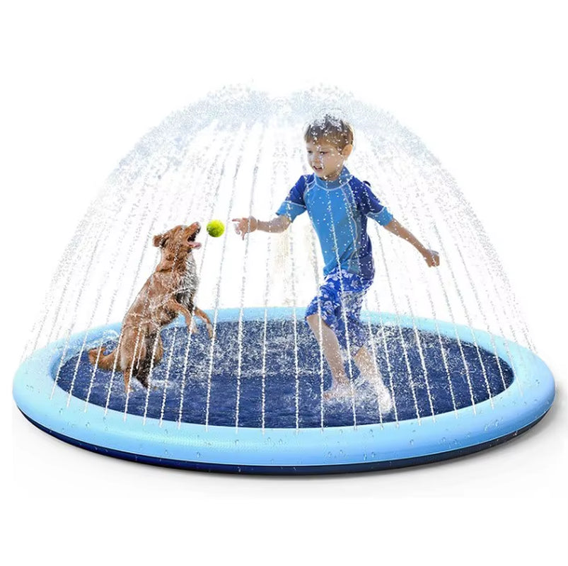 100-200Cm Pet Sprinkler Pad Play Cooling Mat Swimming Pool Inflatable Water Spray Pad Mat Tub Summer Cool Dog Bathtub for Dogs