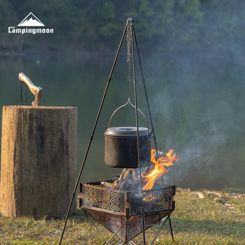CAMPINGMOON MC-220 MC-230 Stainless Steel Outdoor Camping Cooking Pot and Pans