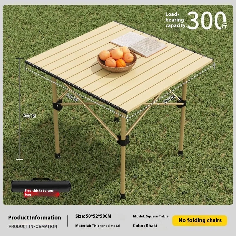 Large Outdoor Aluminum Alloy Desk Foldable Egg Roll Design