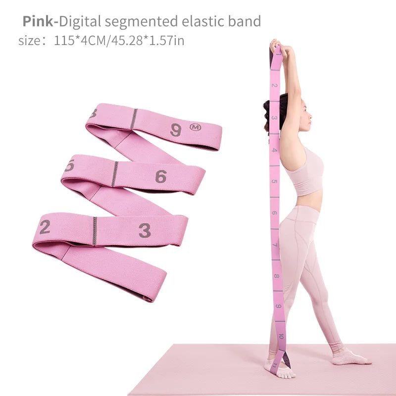 Elastic Yoga Stretching Strap with Loops, Stretch Strap