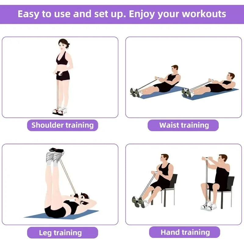 4-Level Resistance Band Tensioner with Non-Slip Handles