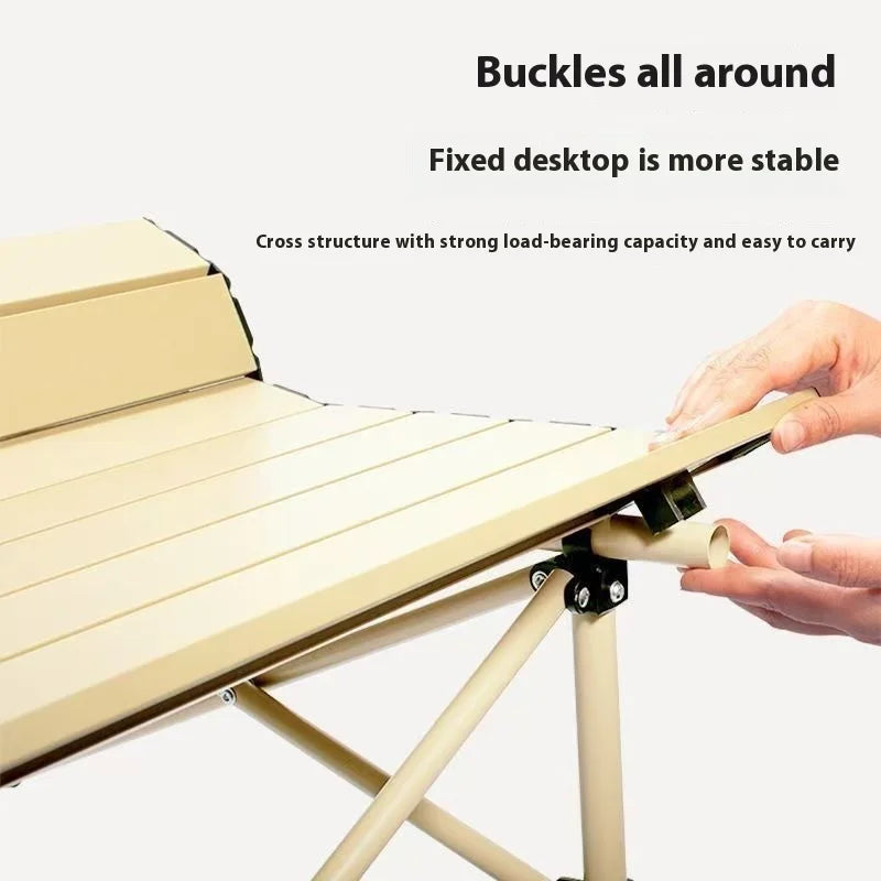 Large Outdoor Aluminum Alloy Desk Foldable Egg Roll Design
