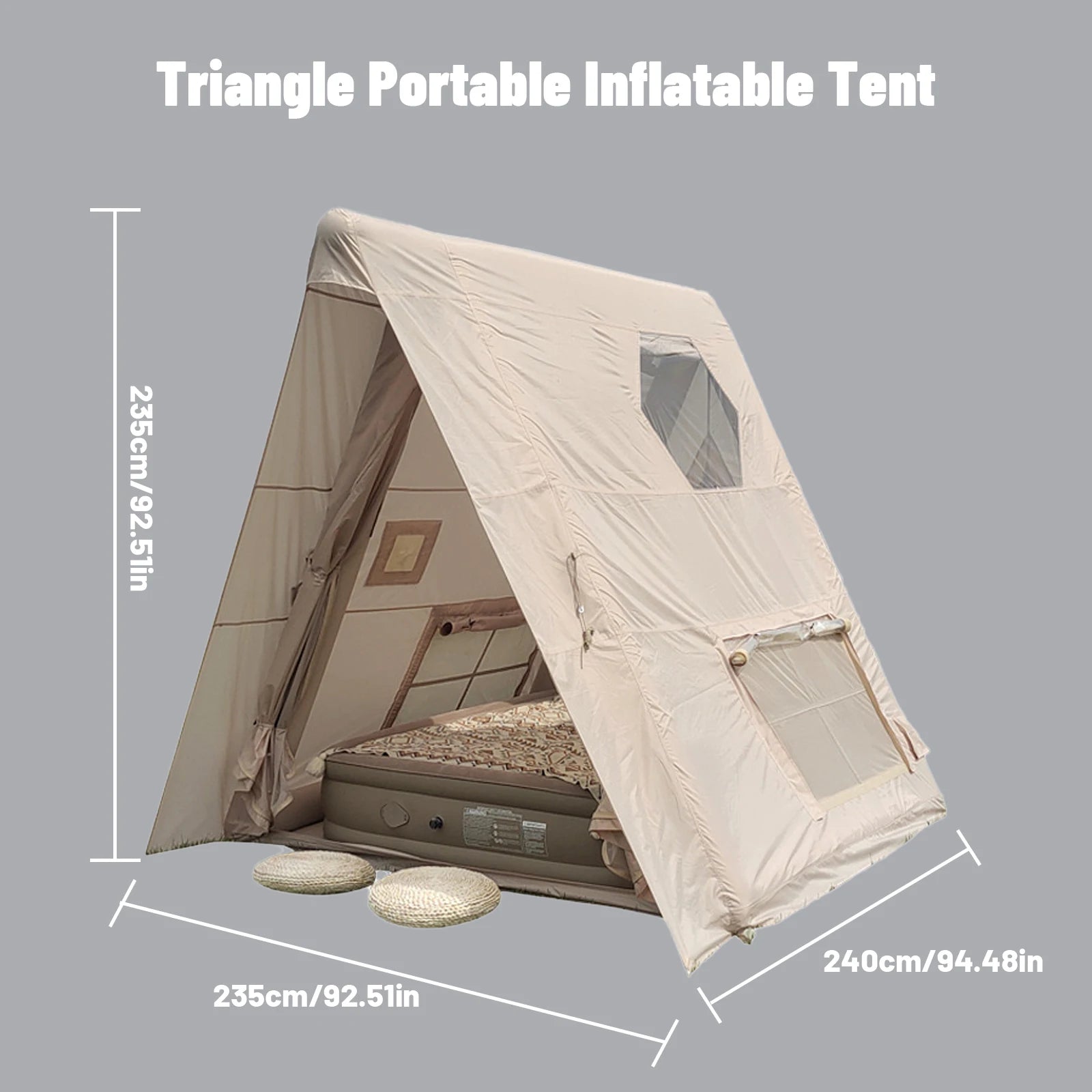 Triangle Inflatable Camping Tent Easy Setup 4 Season