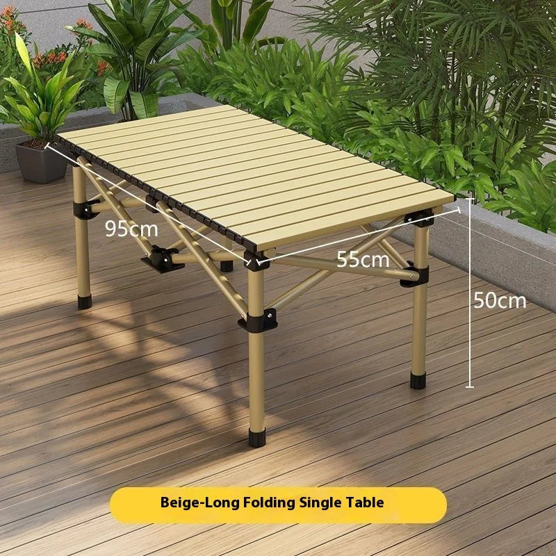 Large Outdoor Aluminum Alloy Desk Foldable Egg Roll Design