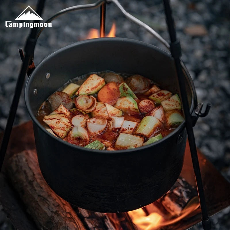 CAMPINGMOON MC-220 MC-230 Stainless Steel Outdoor Camping Cooking Pot and Pans