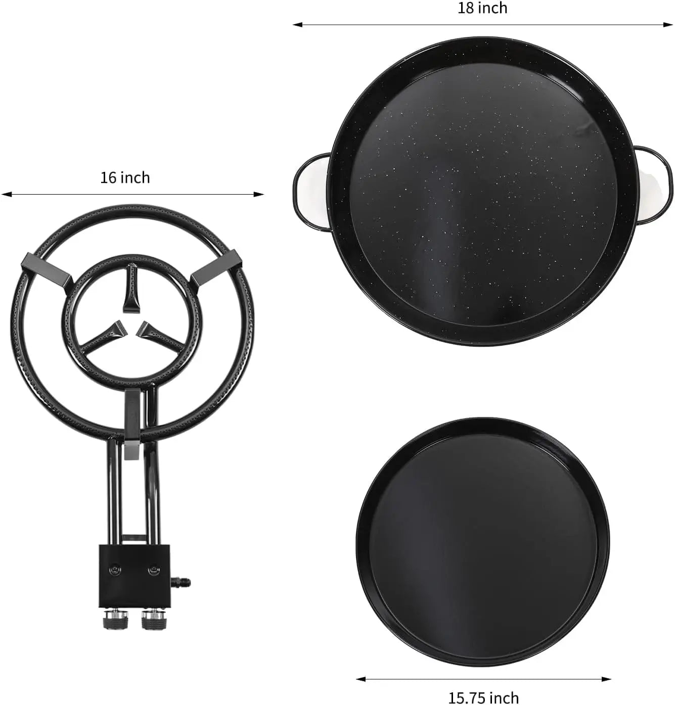 Low-carbon Steel Seafood Frying Oven 18 Inches Upper and Lower Baking Pans with Two Wheels
