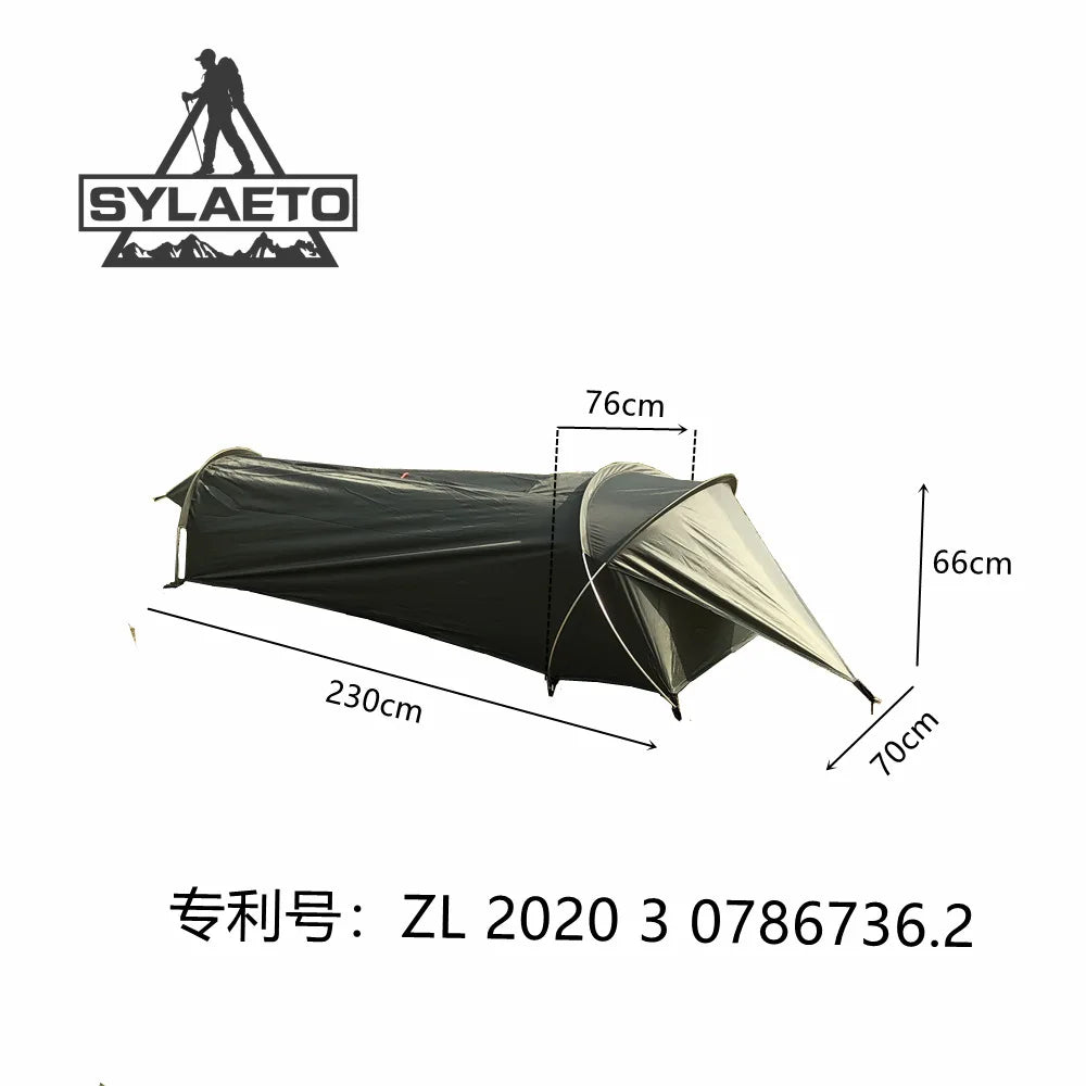 1 person bivy tent for camping, hiking, army green color
