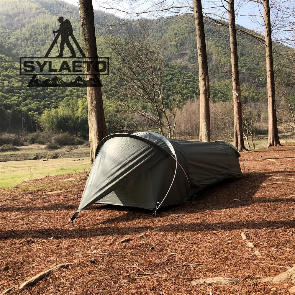 1 person bivy tent for camping, hiking, army green color