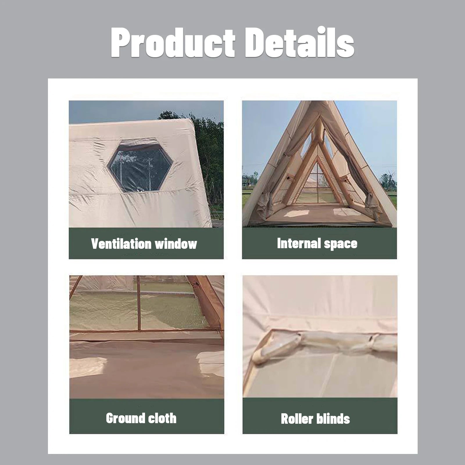 Triangle Inflatable Camping Tent Easy Setup 4 Season
