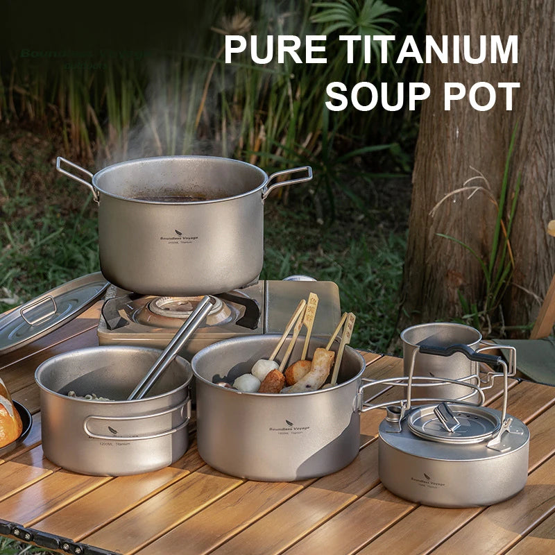 Pure Titanium Soup Pot, Kettle And Cooking Utensils Set