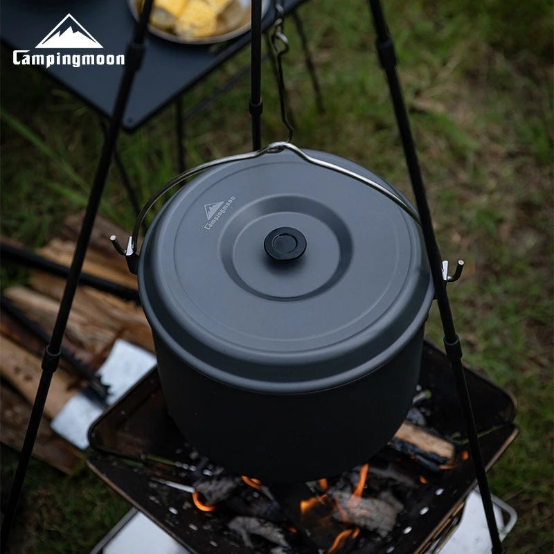 CAMPINGMOON MC-220 MC-230 Stainless Steel Outdoor Camping Cooking Pot and Pans