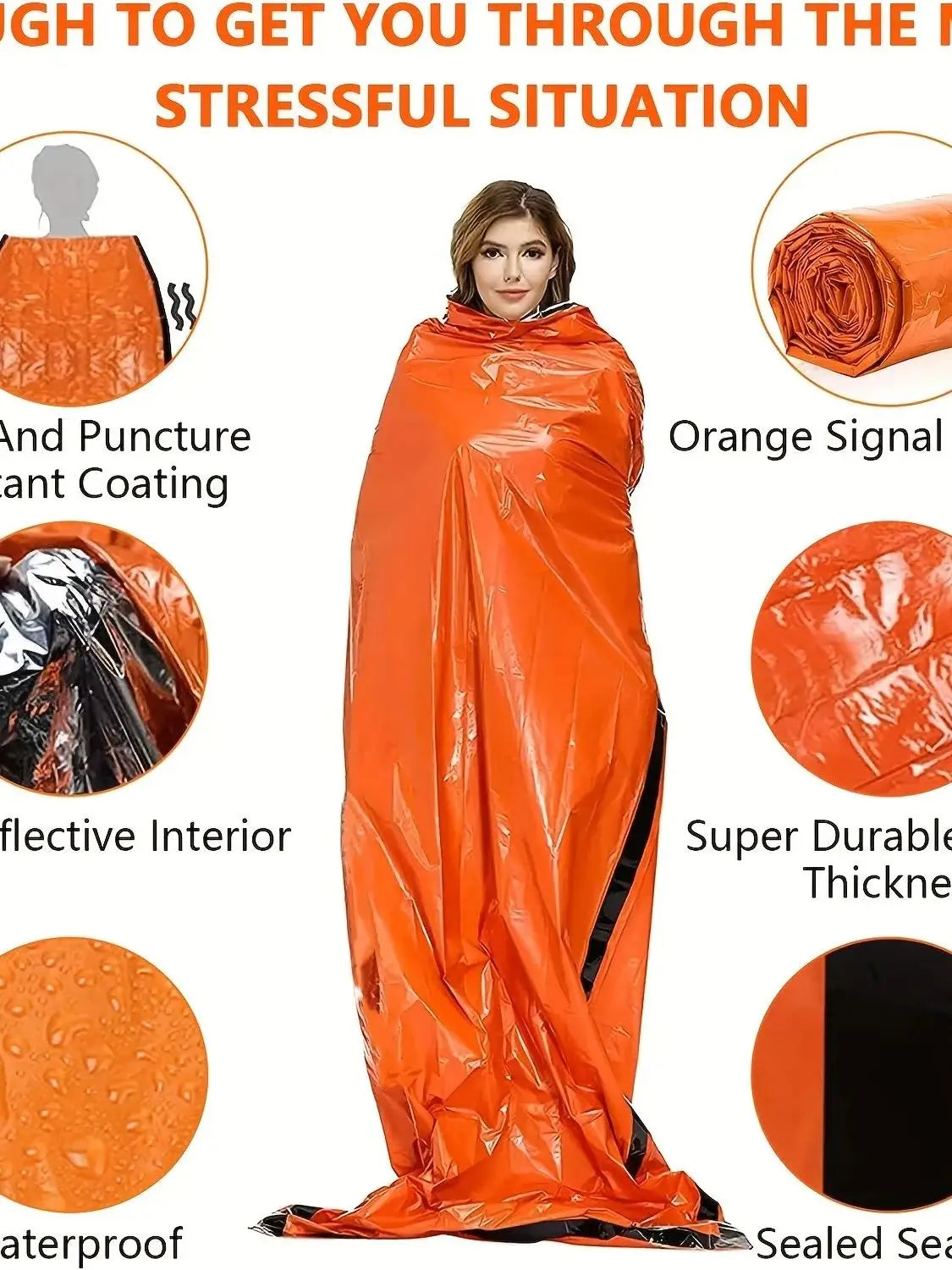 2 Person Emergency Shelter Bivy Survival Tent Kit Mylar Tube Tent