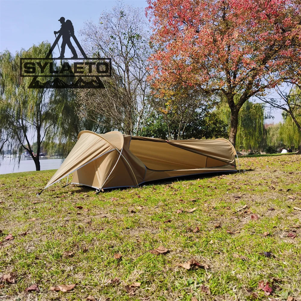 1 person bivy tent for camping, hiking, army green color