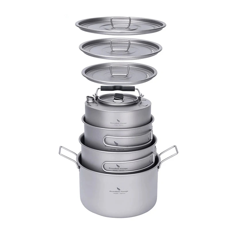 Pure Titanium Soup Pot, Kettle And Cooking Utensils Set