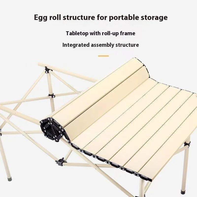 Large Outdoor Aluminum Alloy Desk Foldable Egg Roll Design