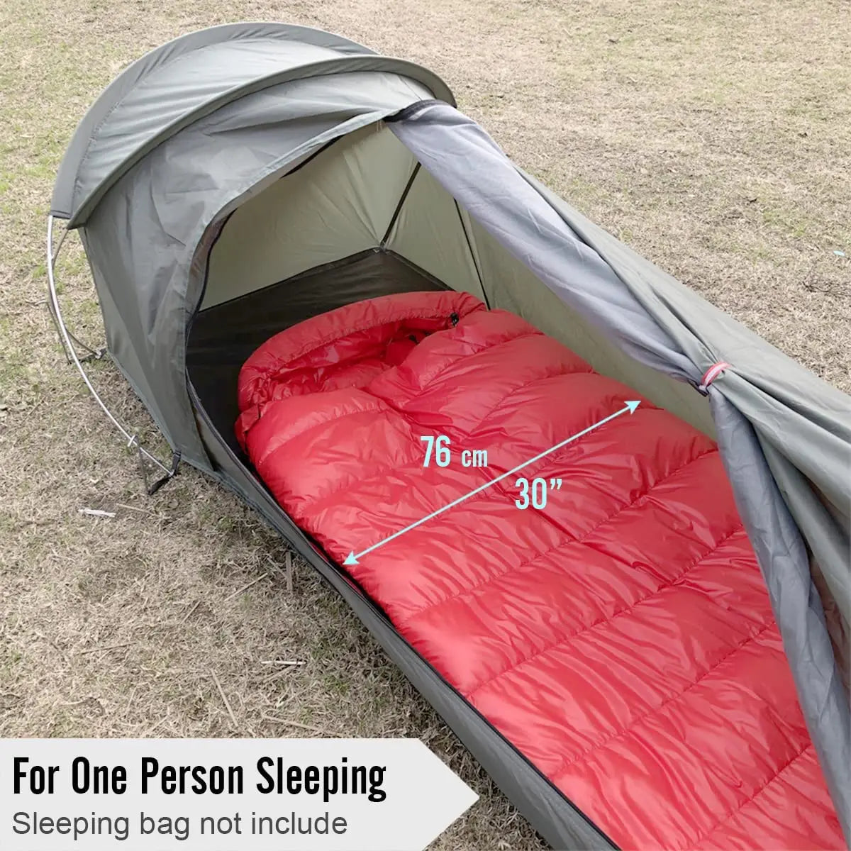 1 person bivy tent for camping, hiking, army green color