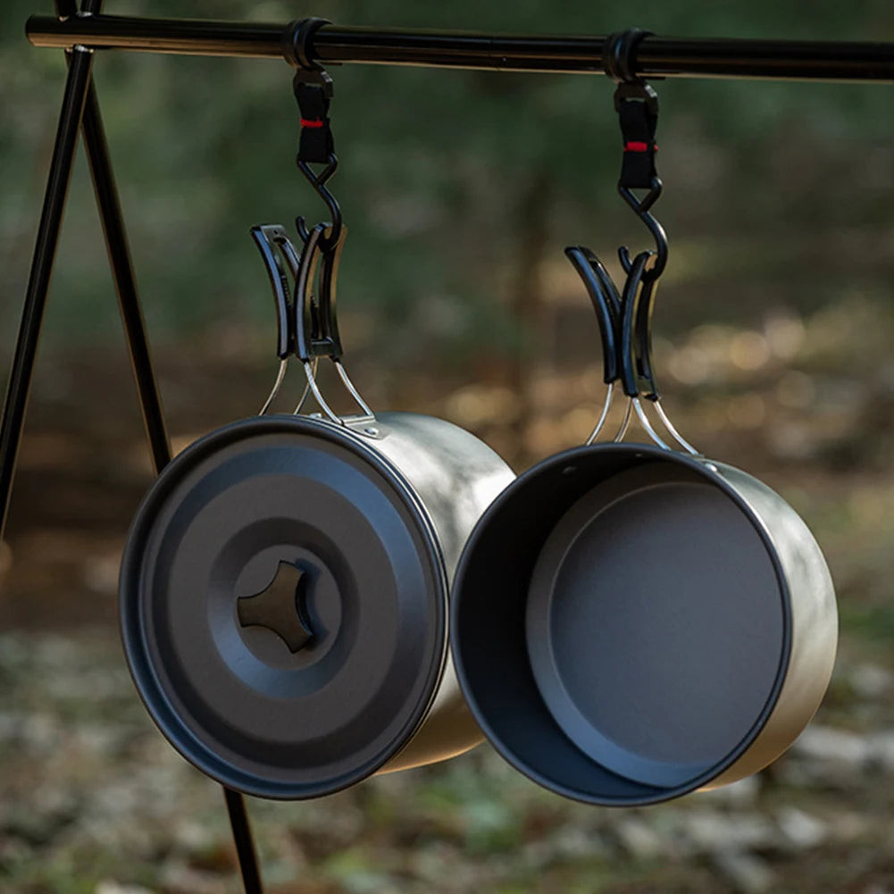 Outdoor Cooking Pot with Lid and Folding Handle Camping Cookware