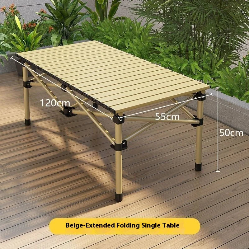 Large Outdoor Aluminum Alloy Desk Foldable Egg Roll Design
