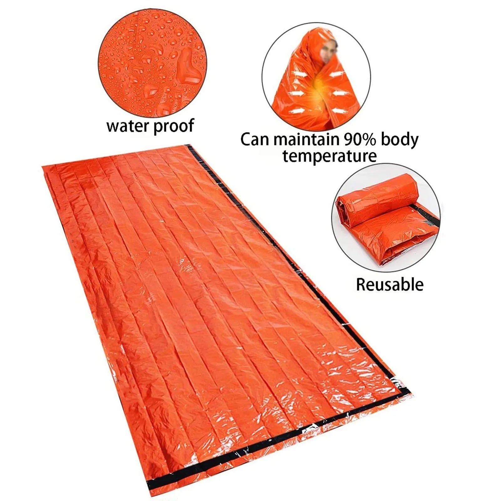 2 Person Emergency Shelter Bivy Survival Tent Kit Mylar Tube Tent