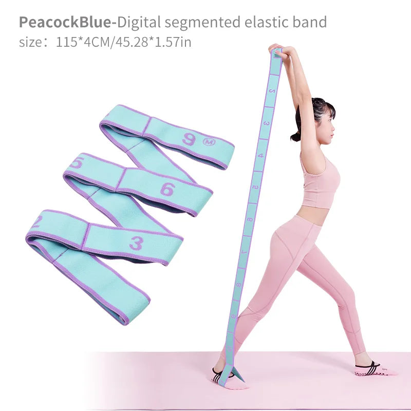 Elastic Yoga Stretching Strap with Loops, Stretch Strap