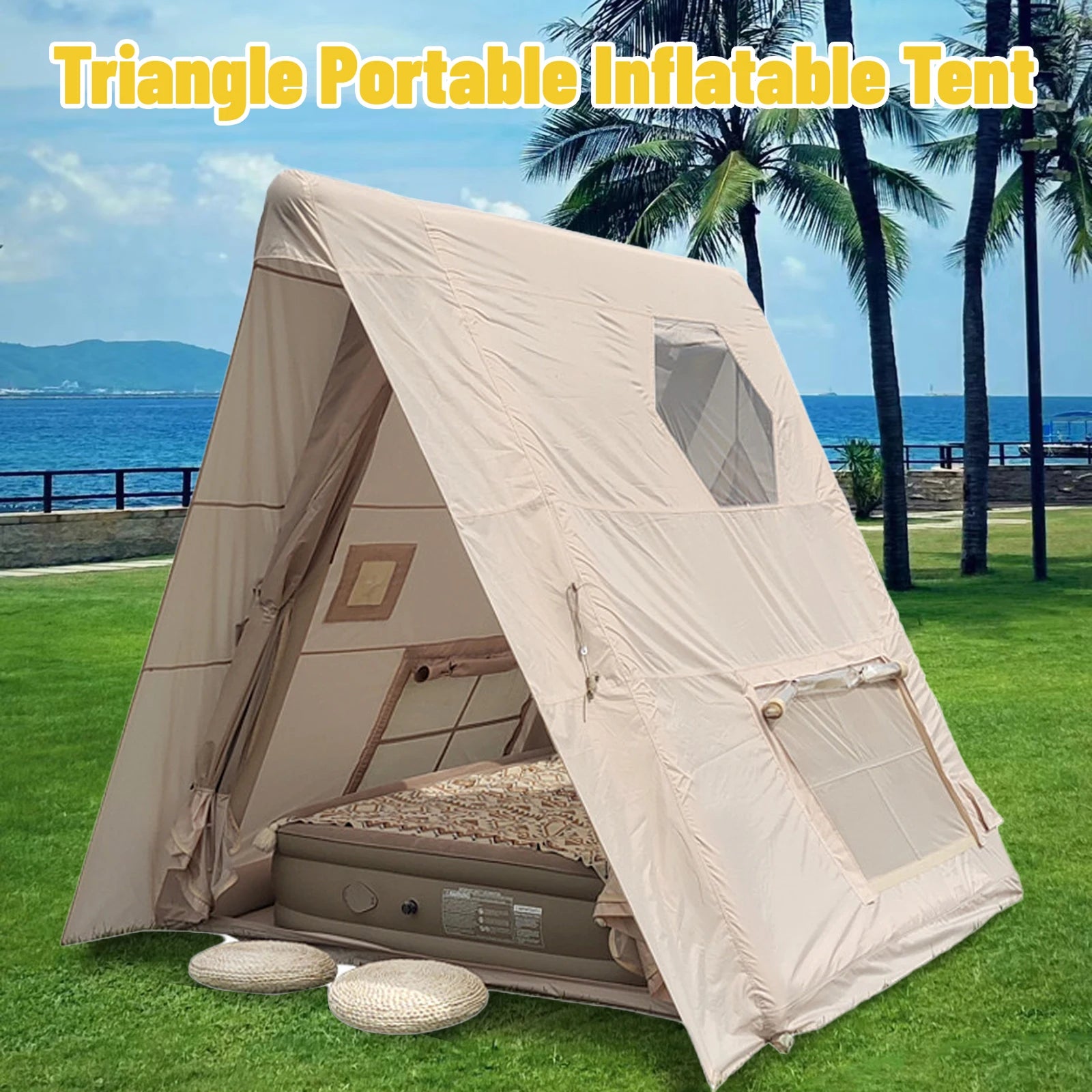 Triangle Inflatable Camping Tent Easy Setup 4 Season