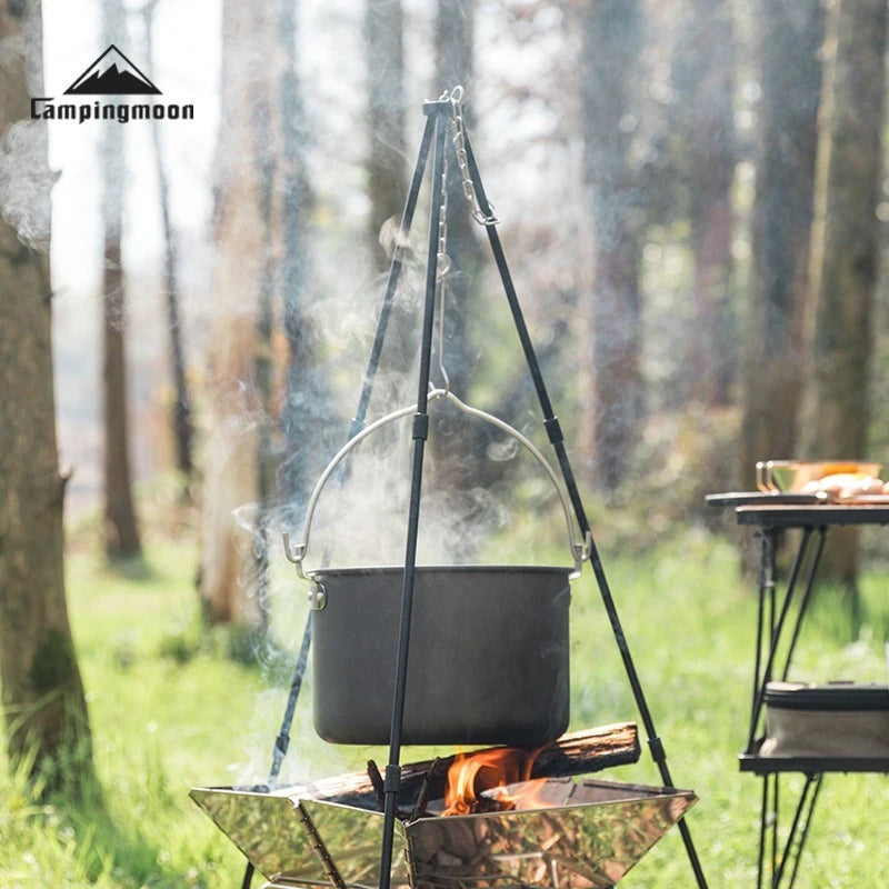 CAMPINGMOON MC-220 MC-230 Stainless Steel Outdoor Camping Cooking Pot and Pans