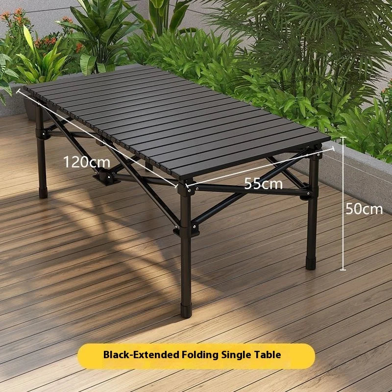 Large Outdoor Aluminum Alloy Desk Foldable Egg Roll Design