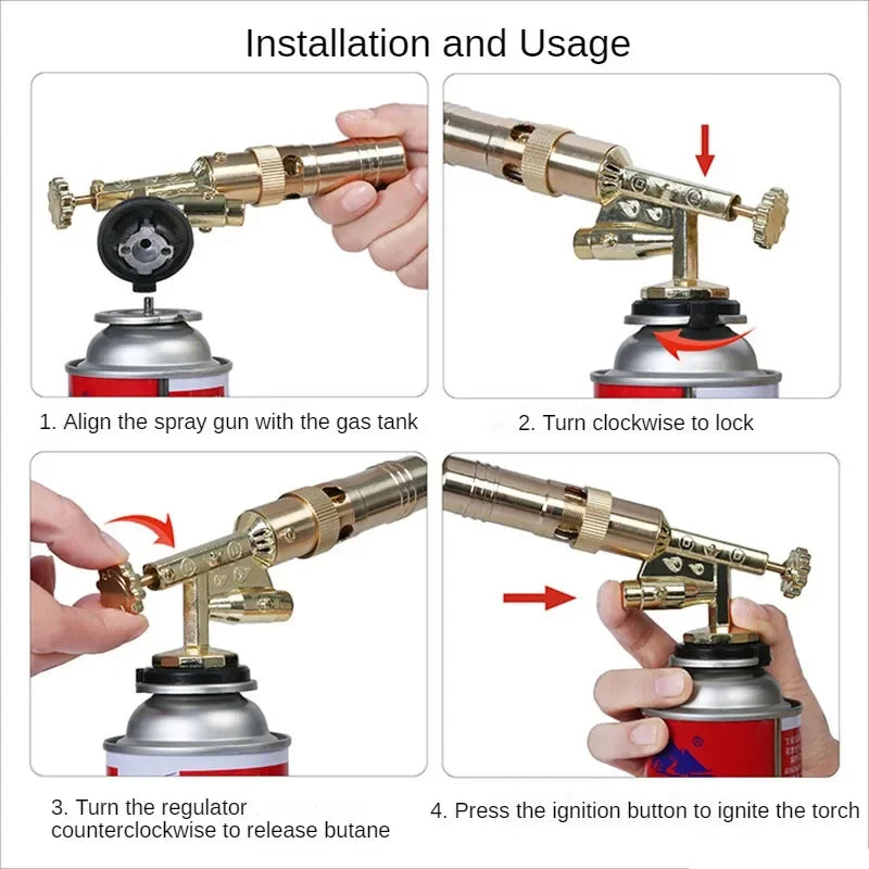 Portable Welding Gas Torch Flame Nozzle Butane Burner Outdoor