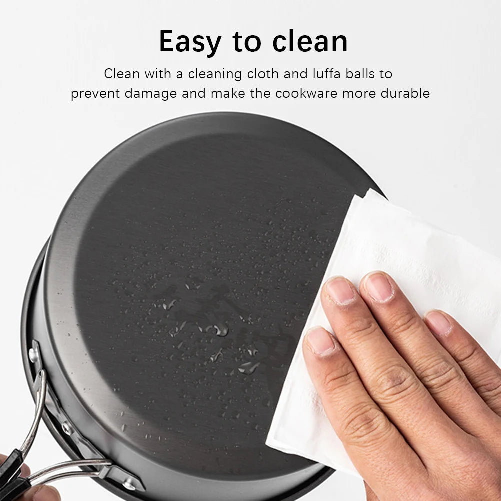 Outdoor Cooking Pot with Lid and Folding Handle Camping Cookware